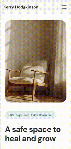 Kerry's new website on mobile